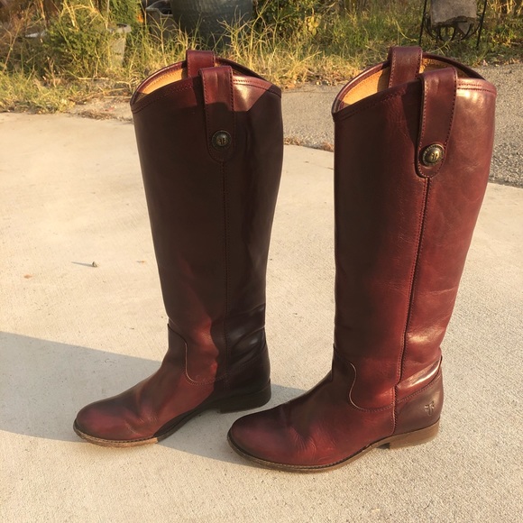 Frye-Melissa Button Pull On Boot, Bordeaux Color - Picture 5 of 7